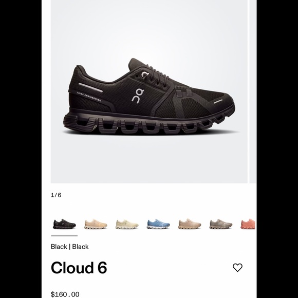 On Running Cloud 6 sz 8 m / 9.5 w new in box $160 plus tax EVERYWHERE!!!